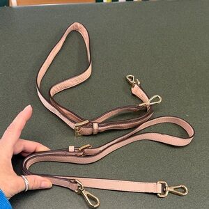 Two Michael Kors Pink Blush with Gold Hardware Adjustable Purse Straps.
